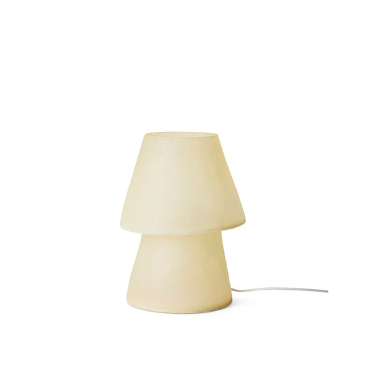 Lámpara de mesa de fibra de vidrio crema
