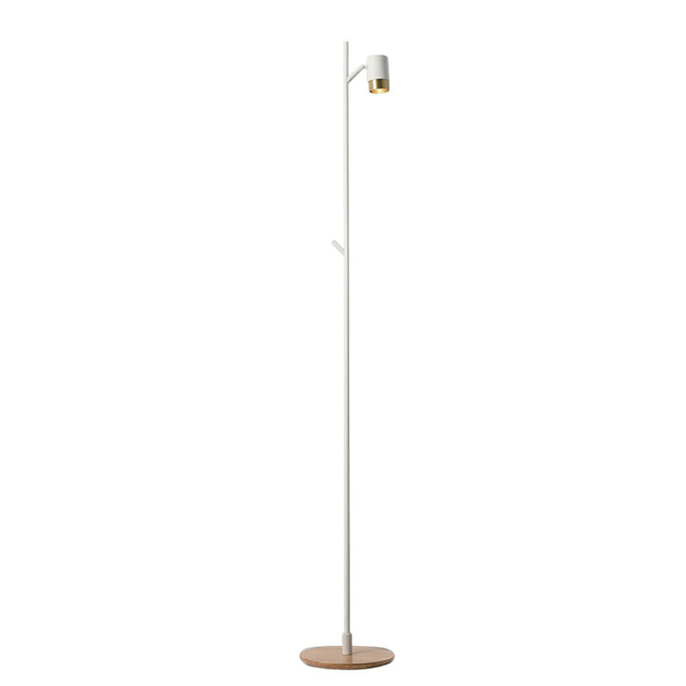 Lámpara de pie metálica blanca con detalles dorados Symphony