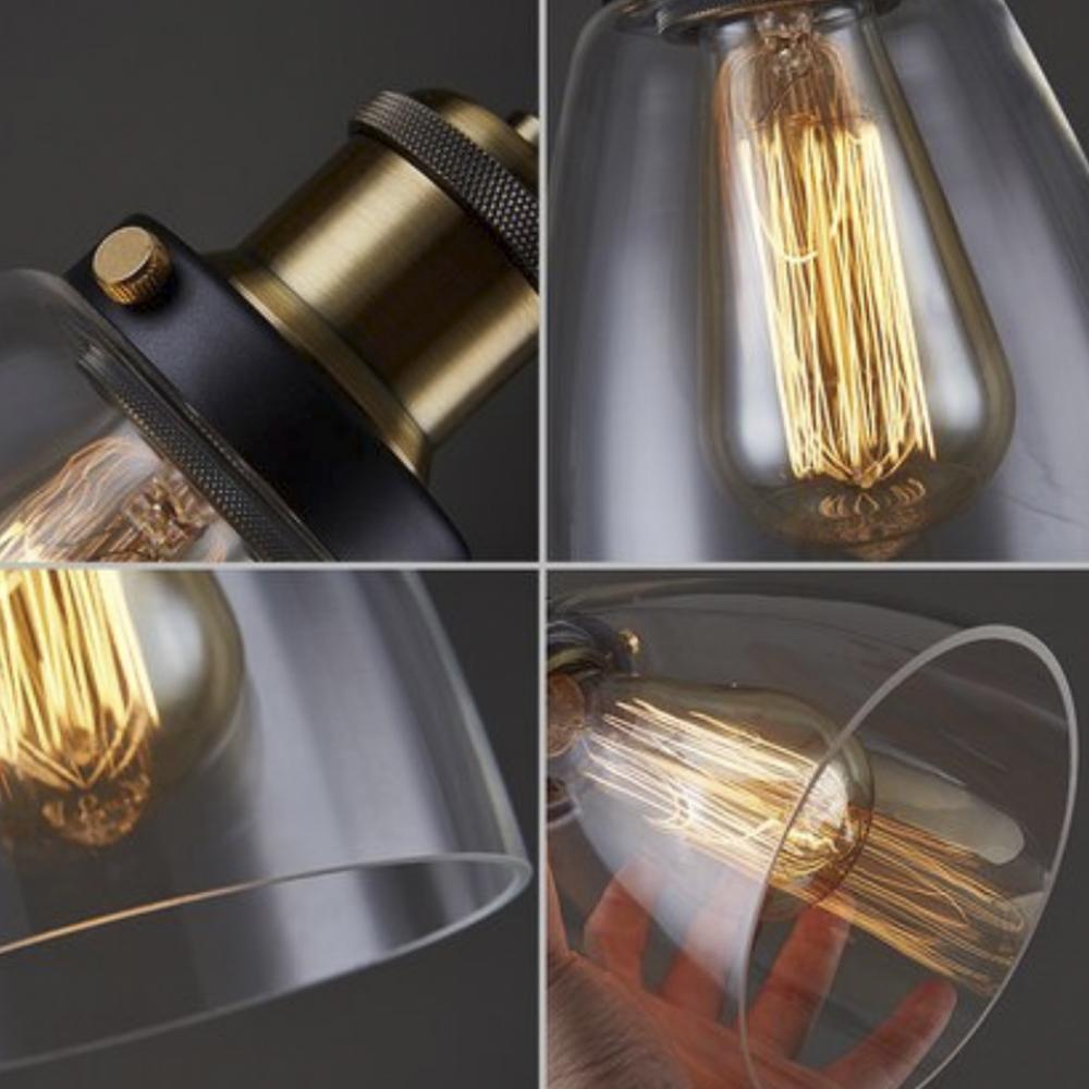 Lámpara colgante de vidrio con detalles en metal Brooklyn Bell