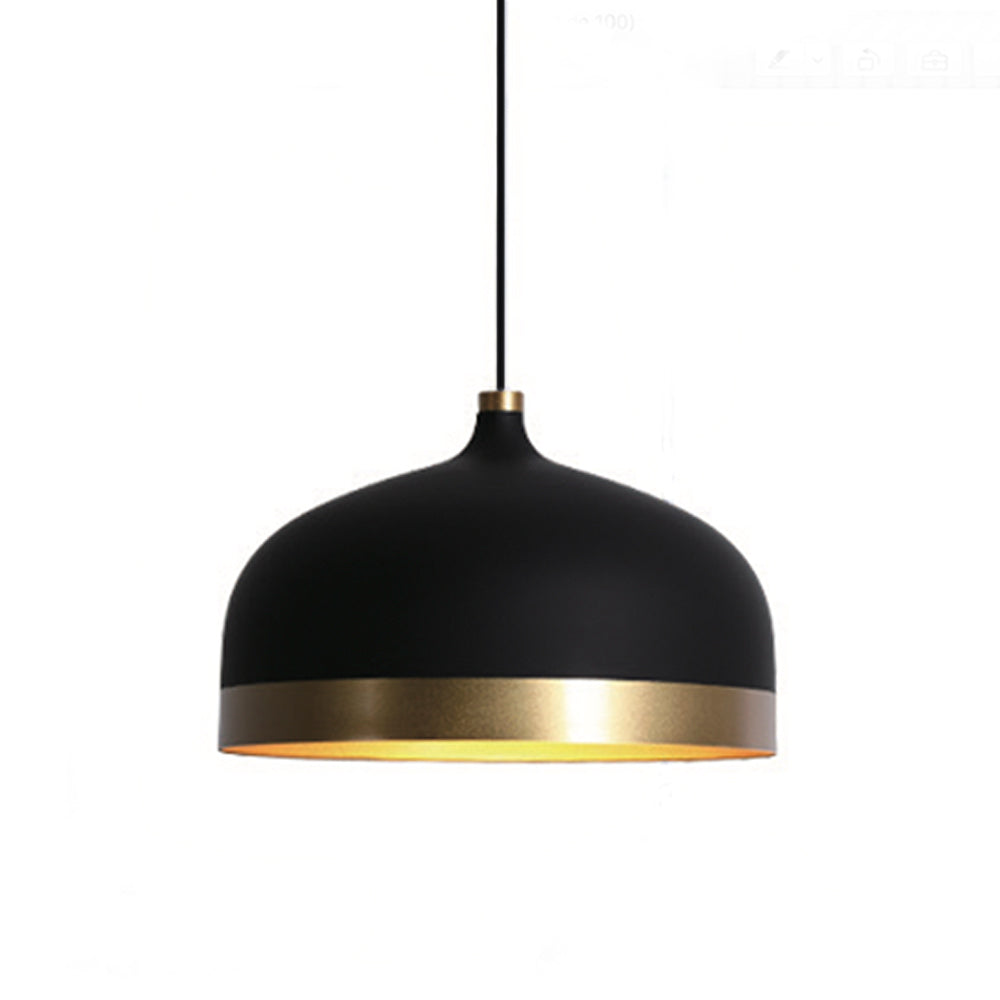 Lámpara colgante metálica negra con detalle dorado Barroco