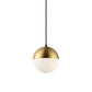Lámpara colgante de aluminio dorado y vidrio Ball