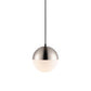 Lámpara colgante de aluminio plateado y vidrio Ball