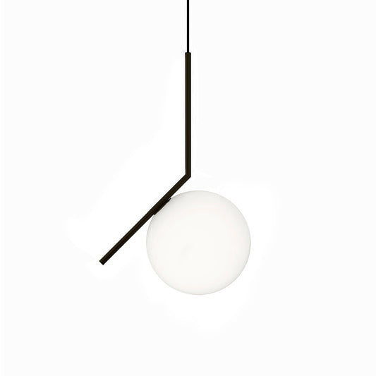 Lámpara colgante de aluminio negro y vidrio Equilibre D20