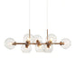 Lámpara colgante chandellier de vidrio y metal dorado Privé clear