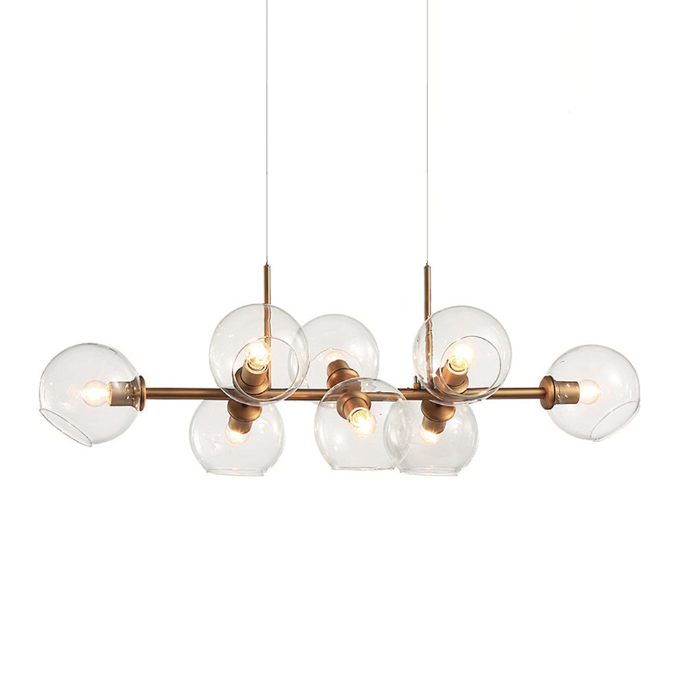 Lámpara colgante chandellier de vidrio y metal dorado Privé clear