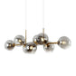 Lámpara colgante chandellier de vidrio ahumado y metal dorado Privé Smoke