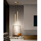 Lámpara colgante led de vidrio y aluminio dorado Beam Light 2 Barras