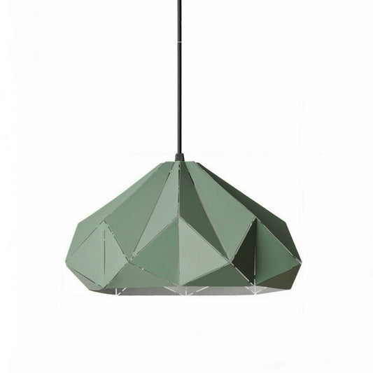 Lámpara colgante metálica verde Origami I