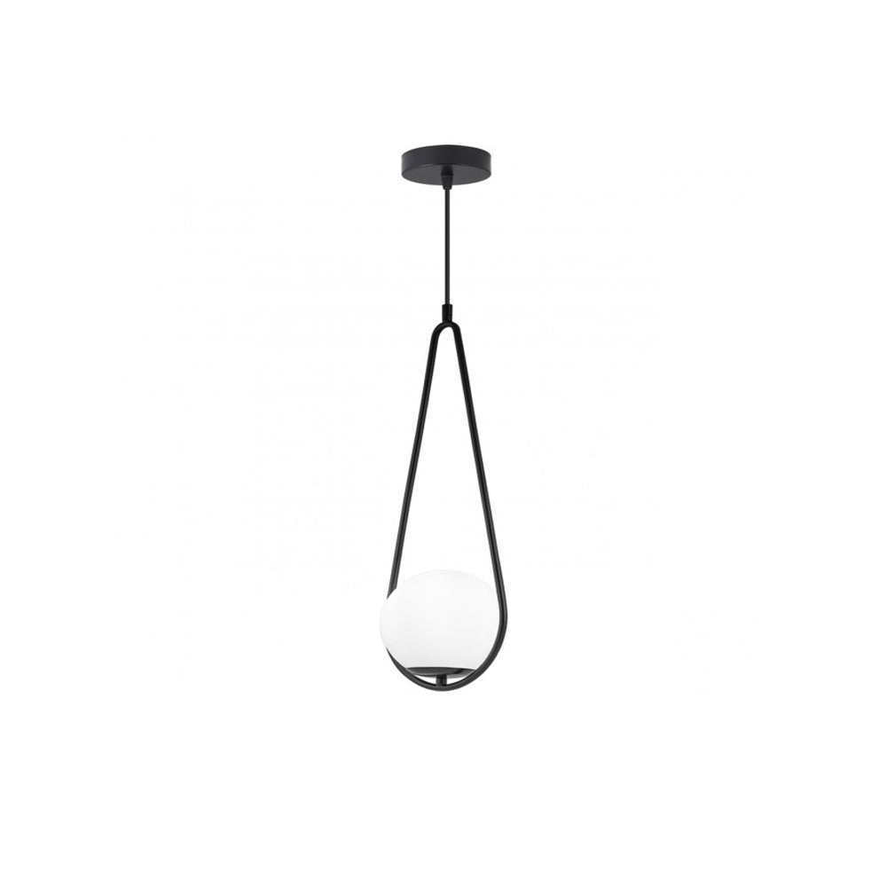 Lámpara colgante de aluminio negro y vidrio Loft Drop 1